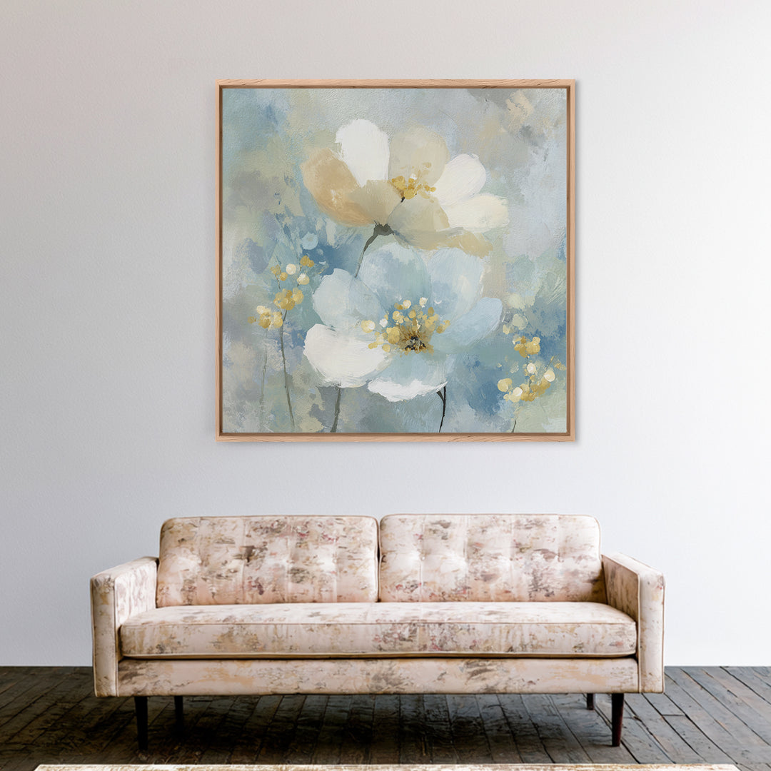 Sterile Modern Floral Painting Canvas Print, Dental Office Art, Science Art, Office Decor, Fine Art, Calm, Boho Decor, DOA-1x1-59