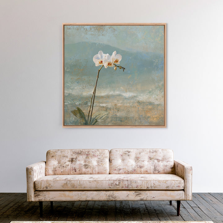 White Orchid on Stone Background Canvas Print, Dental Office Art, Dental Decor, Office Decor, Fine Art, Calm, Wall Decor, DOA-1x1-60