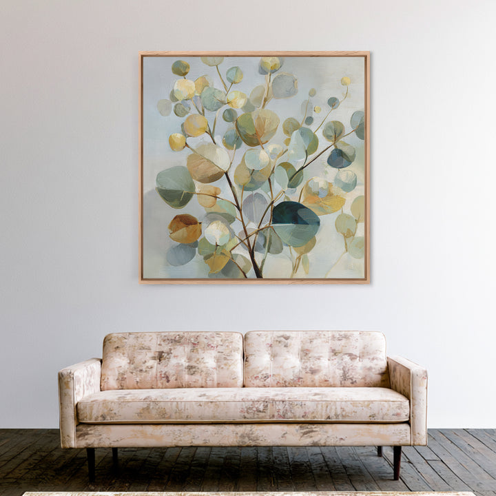Soft Botanical Eucalyptus Print for Clean Atmosphere Canvas Print, Dental Office Art, Dental Office, Office Decor, Calm, DOA-1x1-75