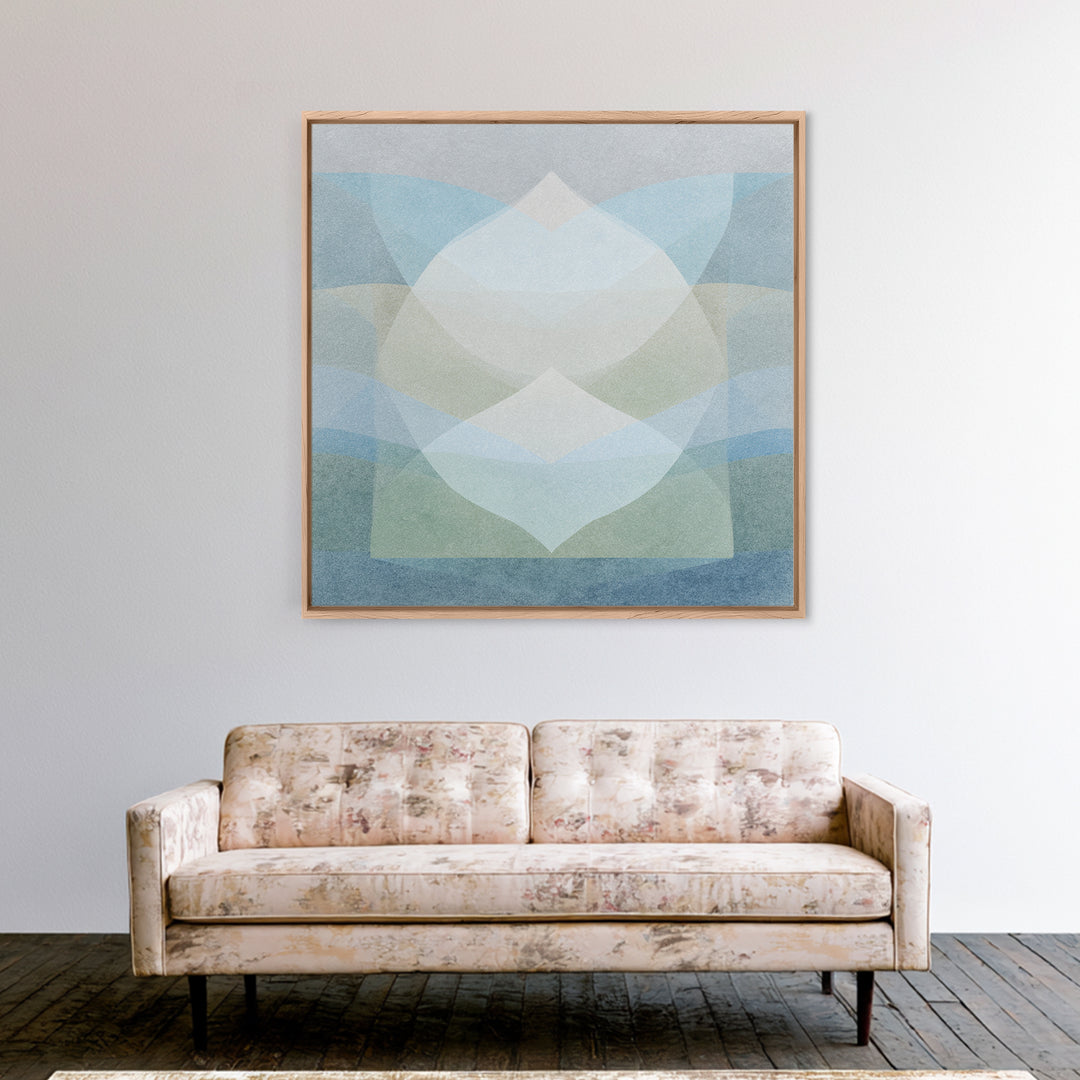 Clean Geometric Art Framed Canvas Print, Dental Office Art, Minimalist Wall Art, Office Decor, Fine Art, Calm, Dental Decor, DOA-1x1-8