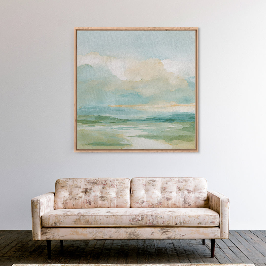 Peaceful Clouds over Open Meadow Canvas Print, Dental Office Art, Dental Office, Office Decor, Oil Painting, Calm, Room Decor, DOA-1x1-81