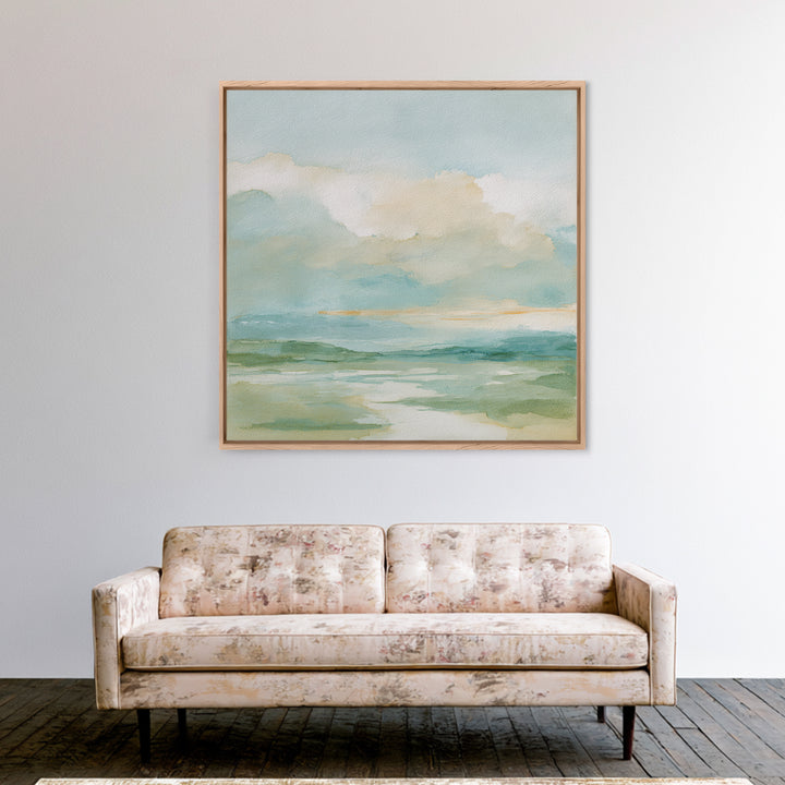 Peaceful Clouds over Open Meadow Canvas Print, Dental Office Art, Dental Office, Office Decor, Oil Painting, Calm, Room Decor, DOA-1x1-81