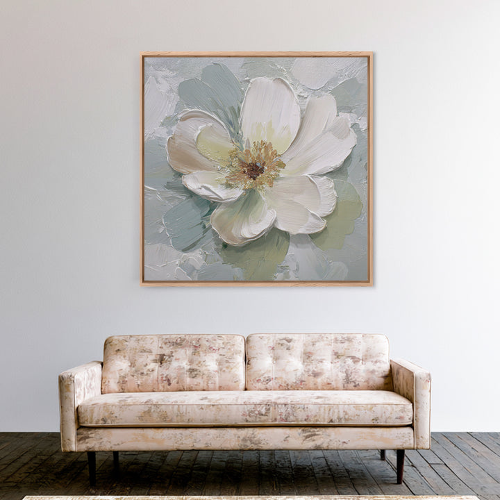 Sterile Modern Floral Painting Framed Canvas Print, Dental Office Art, Home Decor, Office Decor, Oil Painting, Calm, DOA-1x1-83