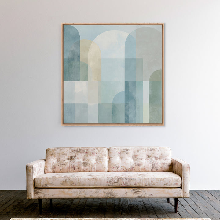 Light Scandinavian Abstract Arches Canvas Print, Dental Office Art, Science Art, Office Decor, Abstract Art, Calm, Boho Decor, DOA-1x1-89