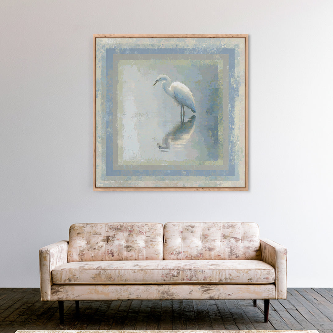 Blue Heron by Calm Marsh Water Canvas Print, Dental Office Art, Office Decor, Fine Art, Calm, Art Print, Room Decor, DOA-1x1-95