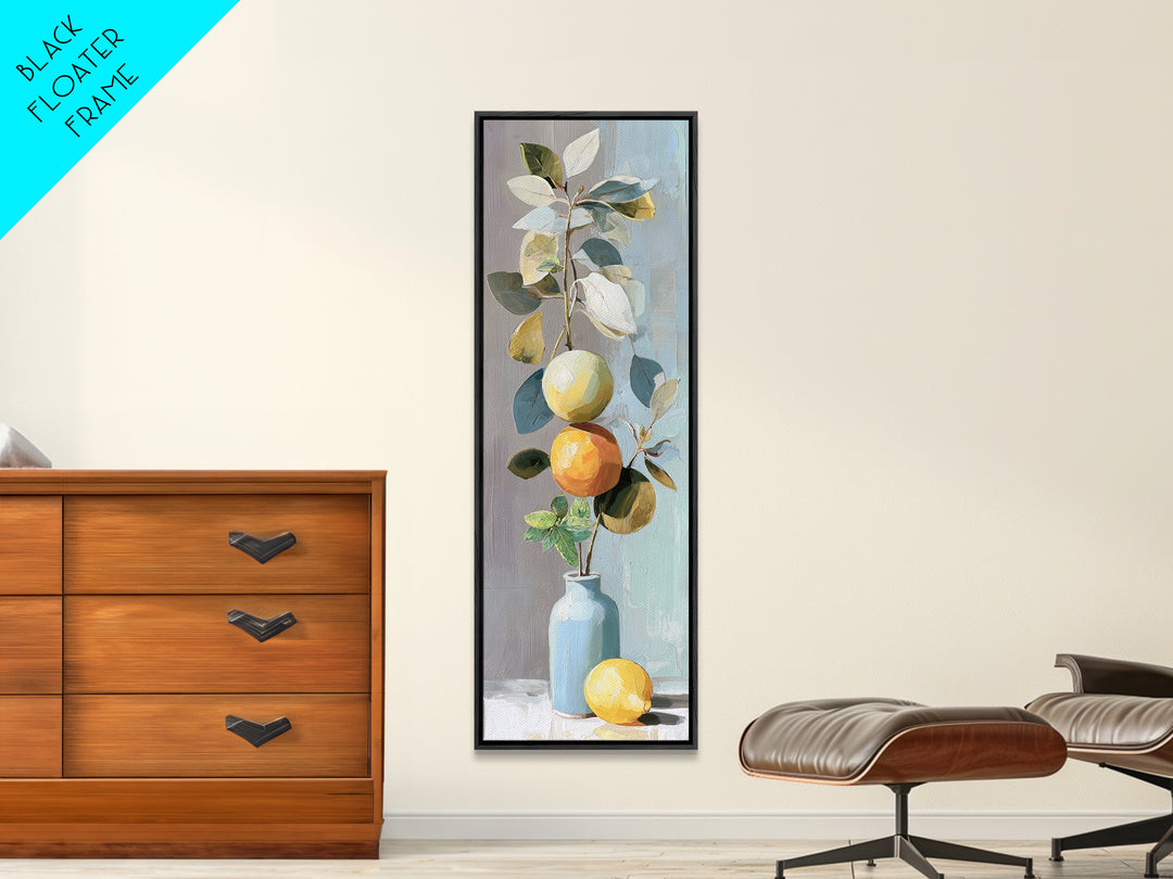 Fresh Citrus and Mint Still Life Canvas Print, Dental Office Art, Wall Decor, Office Decor, Fine Art, Calm, Contemporary Art, DOA-1x3-43