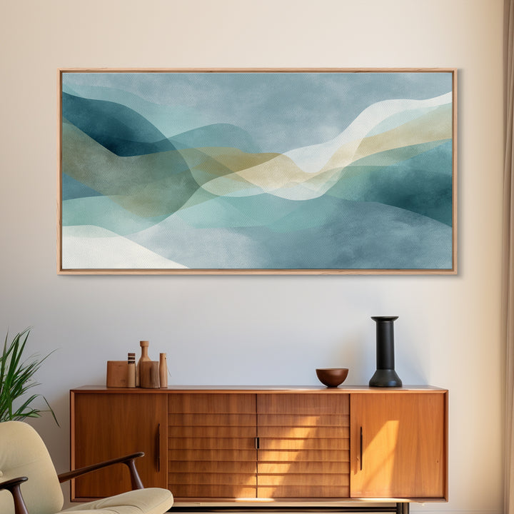 Minimal Smile Curve Abstract Framed Canvas Print, Dental Office Art, Neutral Decor, Office Decor, Fine Art, Calm, Wall Art, DOA-2x1-1