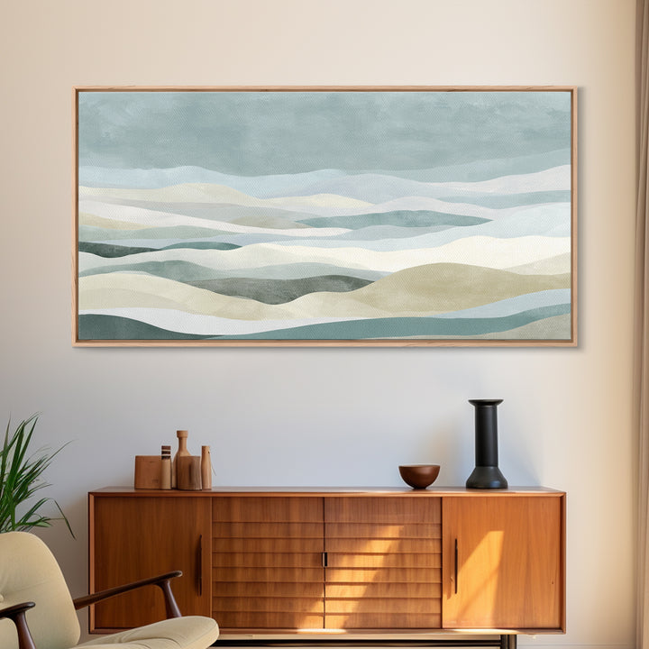 Clean Geometric Art Framed Canvas Print, Dental Office Art, Dental Assistant, Office Decor, Fine Art, Calm, Gallery Decor, DOA-2x1-100