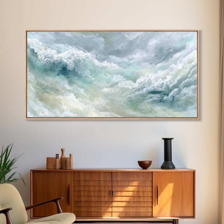 Calming Abstract Ocean Waves Canvas Print, Dental Office Art, Wall Decor, Office Decor, Fine Art, Calm, Contemporary Art, DOA-2x1-21