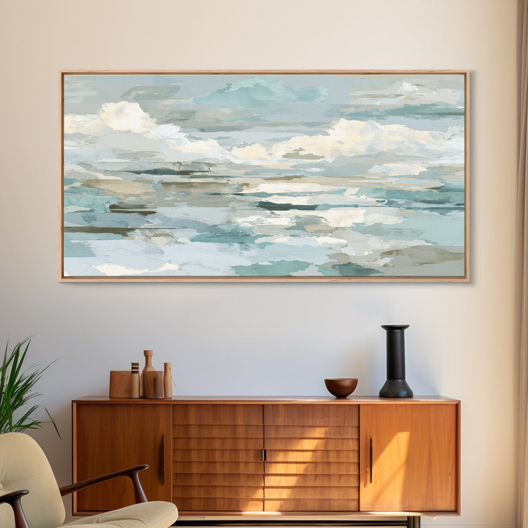 Clean Geometric Art Framed Canvas Print, Dental Office Art, Office Decor, Abstract Art, Calm, Room Decor Aesthetic, DOA-2x1-28