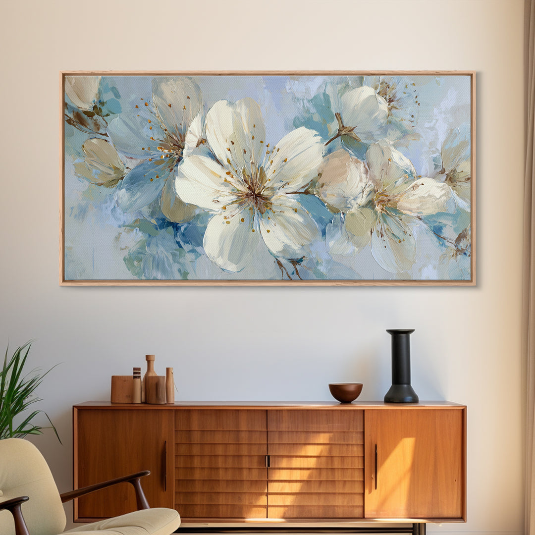 Sterile Modern Floral Painting Canvas Print, Dental Office Art, Decor, Office Decor, Fine Art, Calm, Digital Artwork, DOA-2x1-31