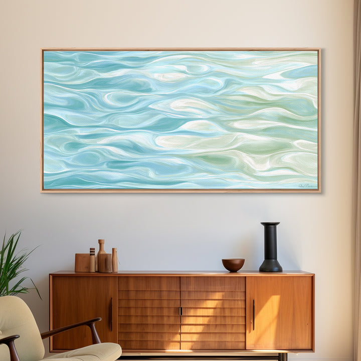 Abstract Water Ripple Pattern Framed Canvas Print, Dental Office Art, Medical Office Art, Office Decor, Abstract Art, Calm, DOA-2x1-33