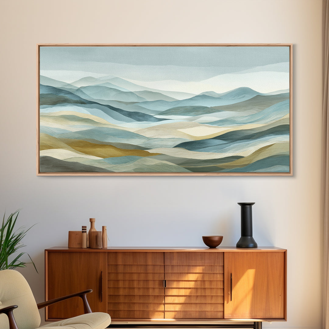 Clean Geometric Art Canvas Print, Dental Office Art, Statement Artwork, Office Decor, Fine Art, Calm, Printable Wall Art, DOA-2x1-4