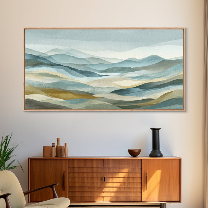 Clean Geometric Art Canvas Print, Dental Office Art, Statement Artwork, Office Decor, Fine Art, Calm, Printable Wall Art, DOA-2x1-4