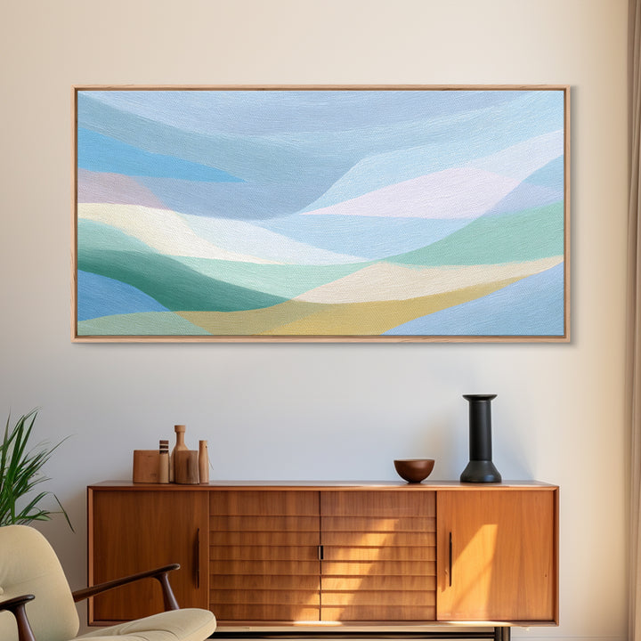 Simple Rainbow Pastel Shapes for Children Canvas Print, Dental Office Art, Gallery Decor, Office Decor, Abstract Art, Calm, DOA-2x1-41