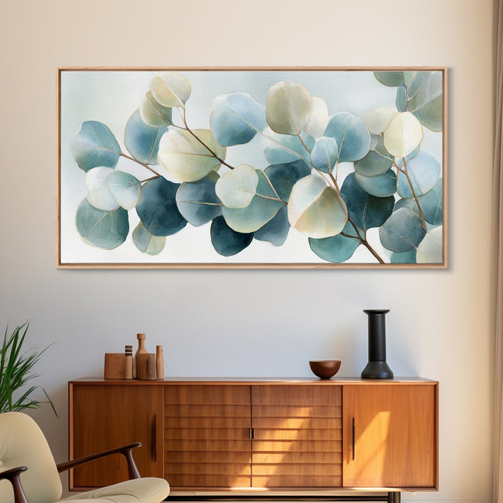 Soft Botanical Eucalyptus Print for Clean Atmosphere Canvas Print, Dental Office Art, Office Wall Art, Office Decor, Calm, DOA-2x1-47