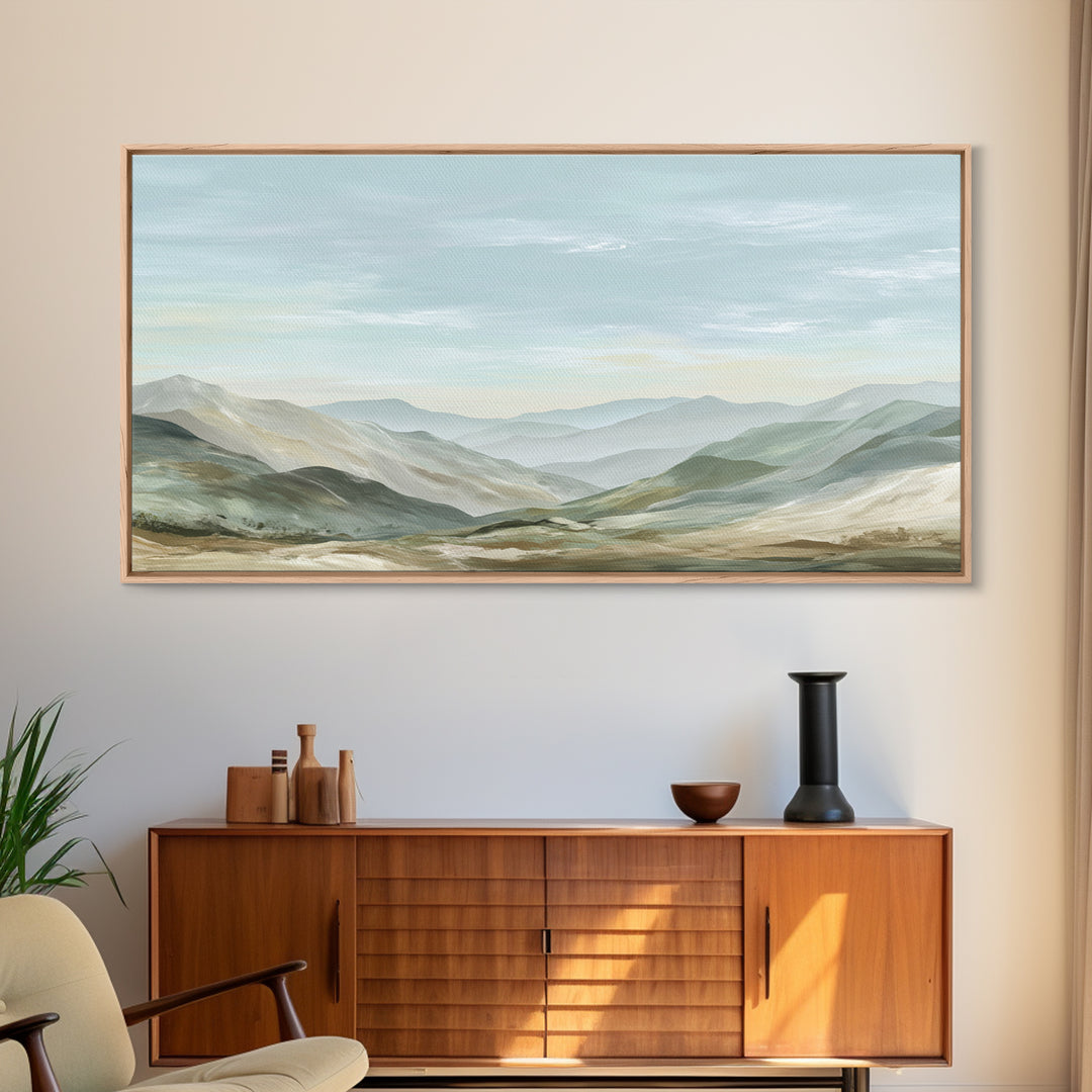 Gentle Mountain Landscape Canvas Print, Dental Office Art, Poster, Office Decor, Fine Art, Calm, Dental Art, Digital Artwork, DOA-2x1-48