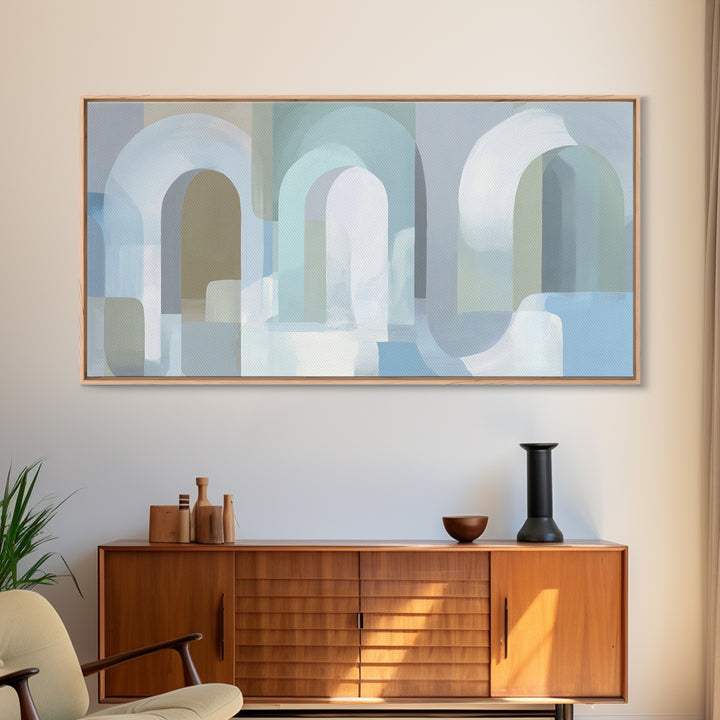 Light Scandinavian Abstract Arches Canvas Print, Dental Office Art, Statement Artwork, Office Decor, Abstract Art, Calm, DOA-2x1-61