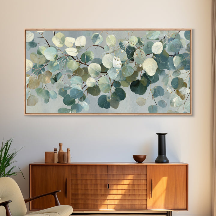 Soft Botanical Eucalyptus Print for Clean Atmosphere Canvas Print, Dental Office Art, Medical Office Decor, Office Decor, Calm, DOA-2x1-71