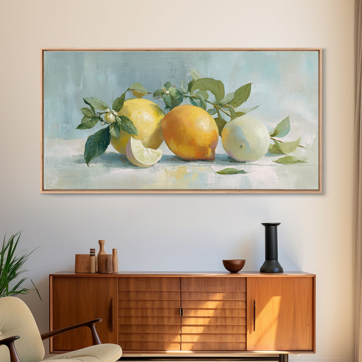 Fresh Citrus and Mint Still Life Framed Canvas Print, Dental Office Art, Medical Office Art, Office Decor, Fine Art, Calm, DOA-2x1-75