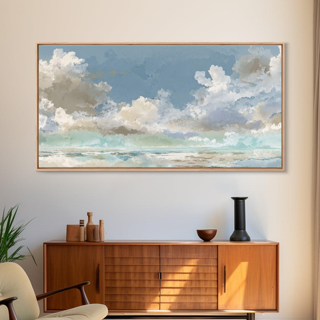 Peaceful Clouds over Open Meadow Canvas Print, Dental Office Art, Art Print, Office Decor, Fine Art, Calm, Unique Wall Art, DOA-2x1-77