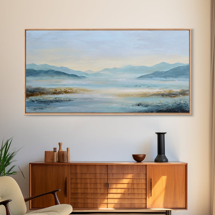 Soft Gradient Sunrise Framed Canvas Print, Dental Office Art, Motivational Poster, Office Decor, Fine Art, Calm, Dentistry Art, DOA-2x1-88