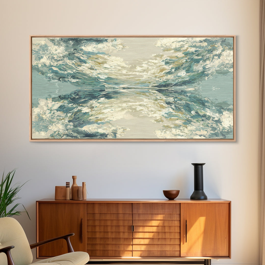 Abstract Water Ripple Pattern Framed Canvas Print, Dental Office Art, Medical Office Art, Office Decor, Abstract Art, Calm, DOA-2x1-9