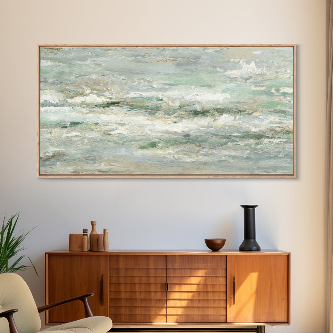 Clean Marble Texture Framed Canvas Print, Dental Office Art, Dental Wall Art, Office Decor, Oil Painting, Calm, DOA-2x1-92