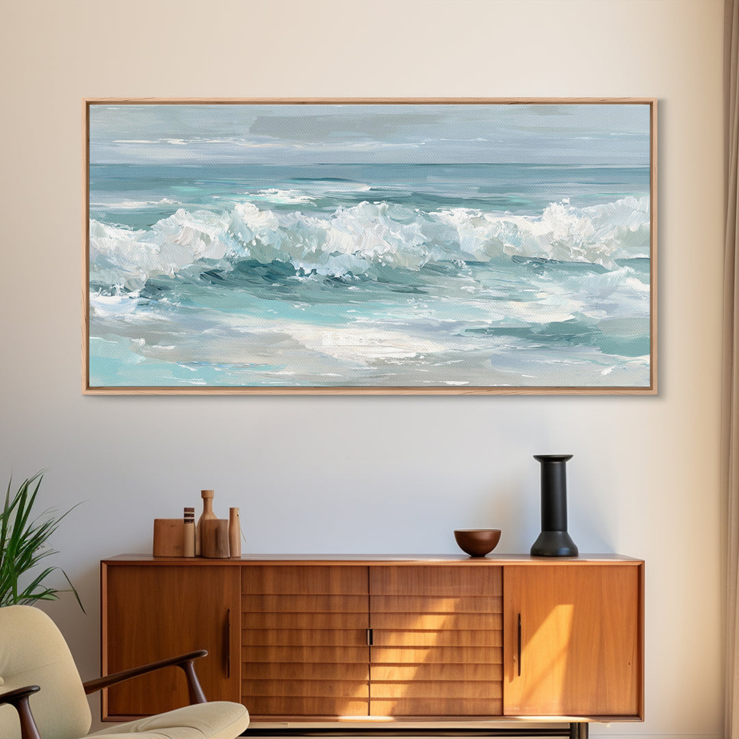 Calming Abstract Ocean Waves Canvas Print, Dental Office Art, Minimalist Decor, Office Decor, Calm, Motivational Poster, DOA-2x1-93