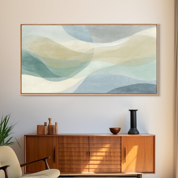 Minimal Smile Curve Abstract Framed Canvas Print, Dental Office Art, Contemporary Art, Office Decor, Abstract Art, Calm, DOA-2x1-97