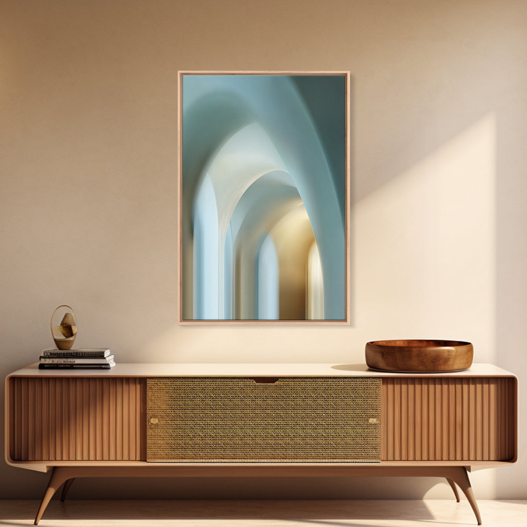 Light Scandinavian Abstract Arches Framed Canvas Print, Dental Office Art, Home Decor, Office Decor, Fine Art, Calm, DOA-2x3-1