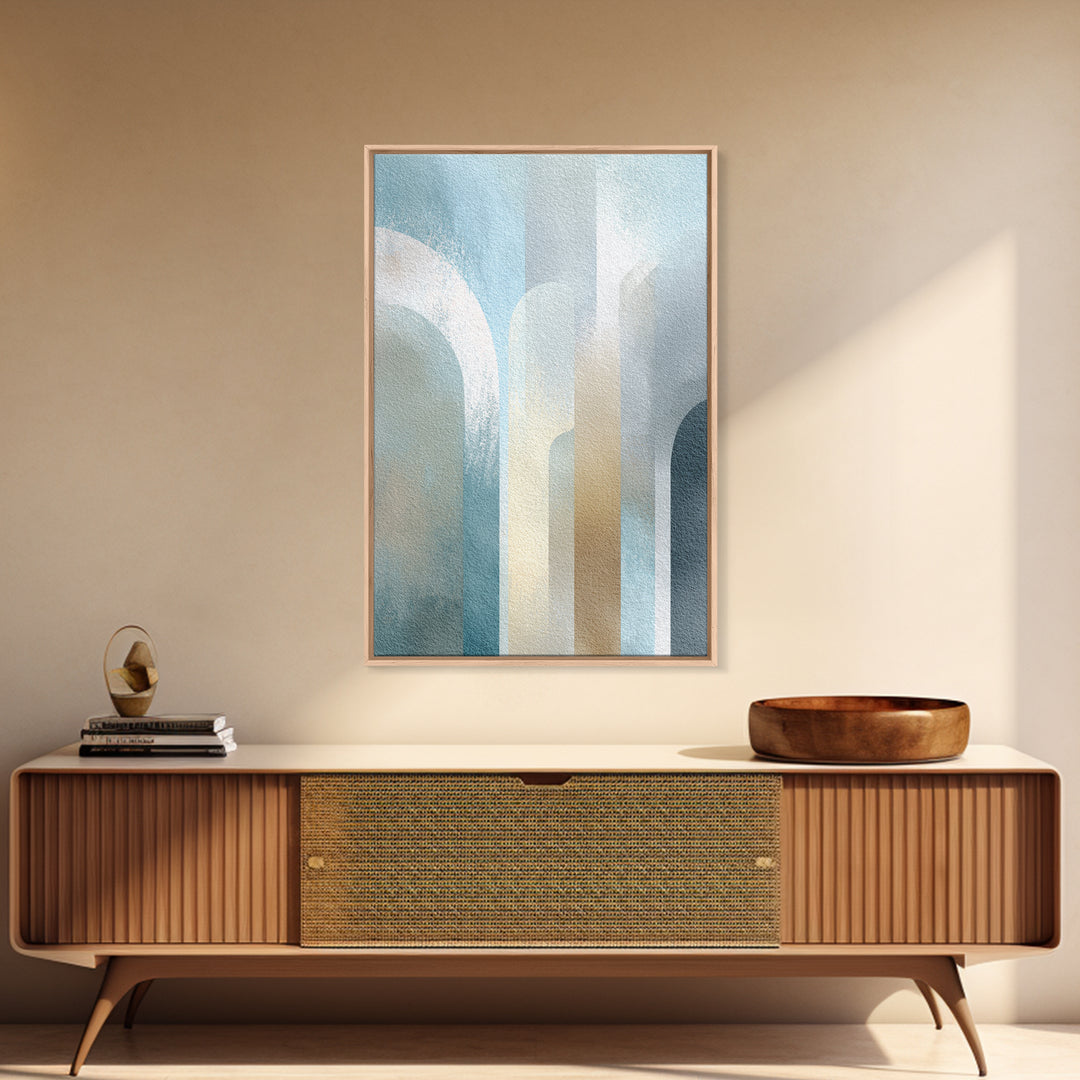 Light Scandinavian Abstract Arches Framed Canvas Print, Dental Office Art, Home Decor, Office Decor, Fine Art, Calm, DOA-2x3-25