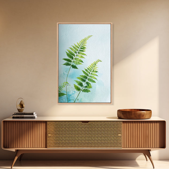 Botanical Fern Study Framed Canvas Print, Dental Office Art, Unique Wall Art, Office Decor, Watercolor Art, Calm, DOA-2x3-3
