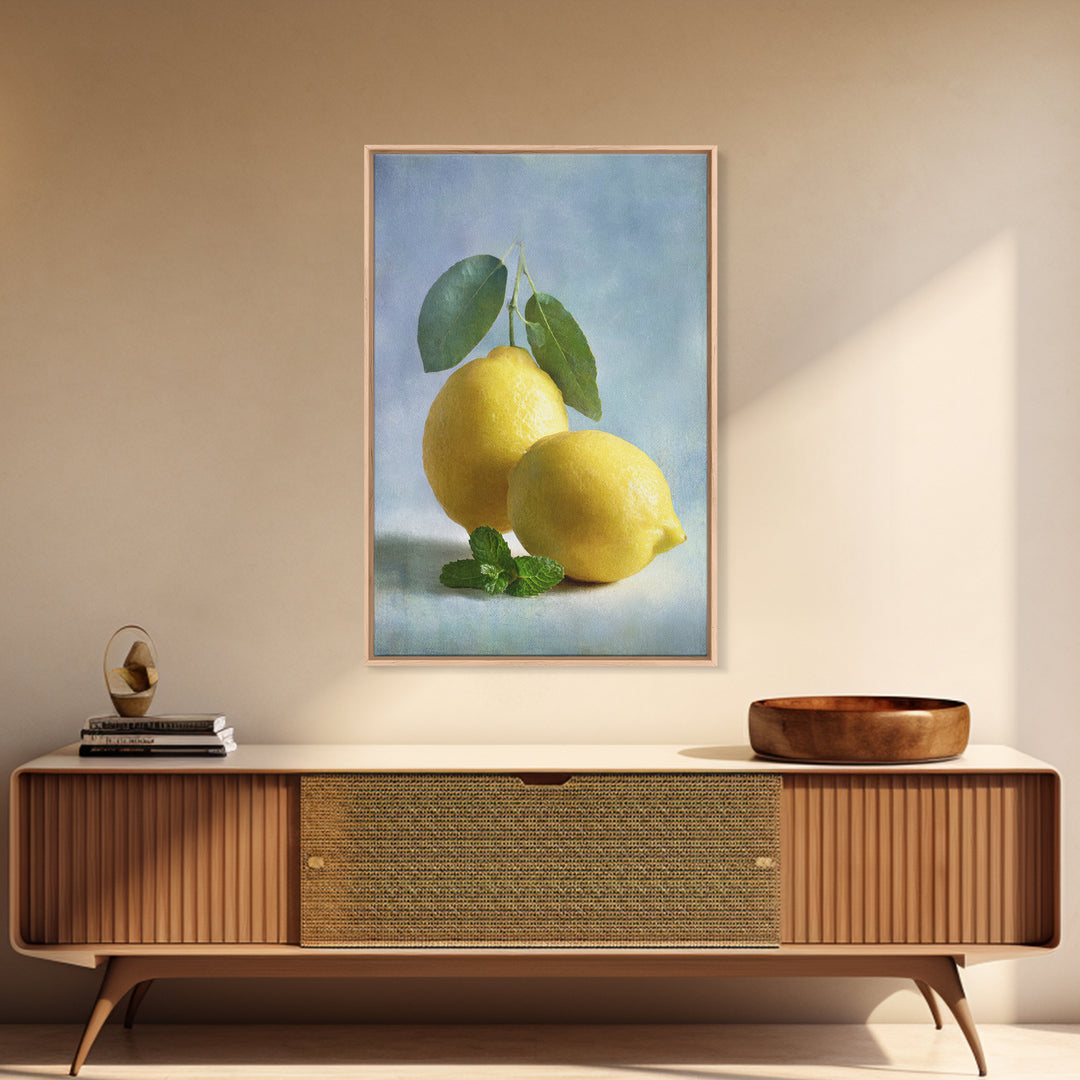 Fresh Citrus and Mint Still Life Canvas Print, Dental Office Art, Printable Digital, Office Decor, Calm, Neutral Decor, DOA-2x3-39
