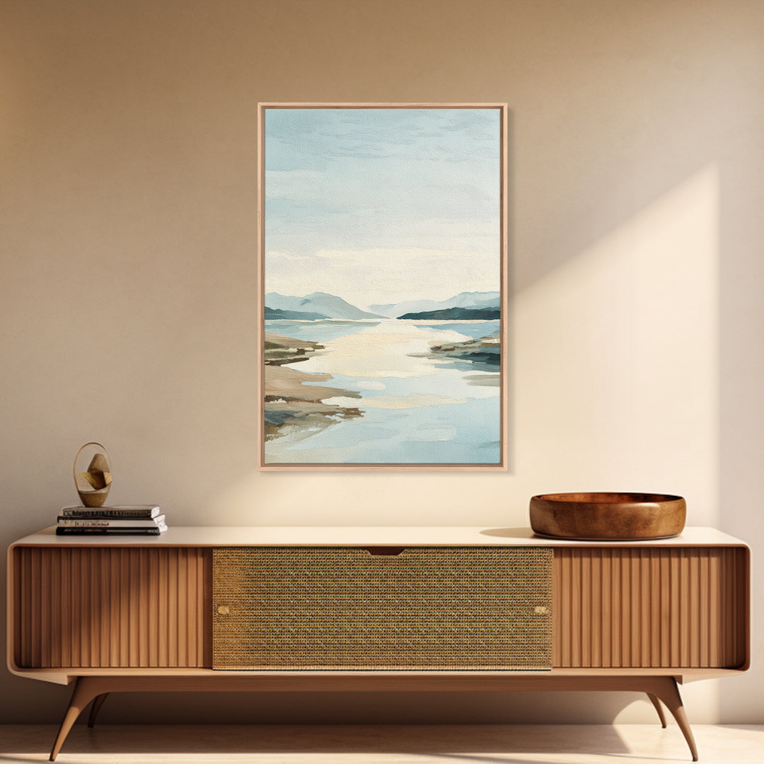 Sunlit Lake with Calming Reflections Framed Canvas Print, Dental Office Art, Dentistry Art, Office Decor, Fine Art, Calm, DOA-2x3-47