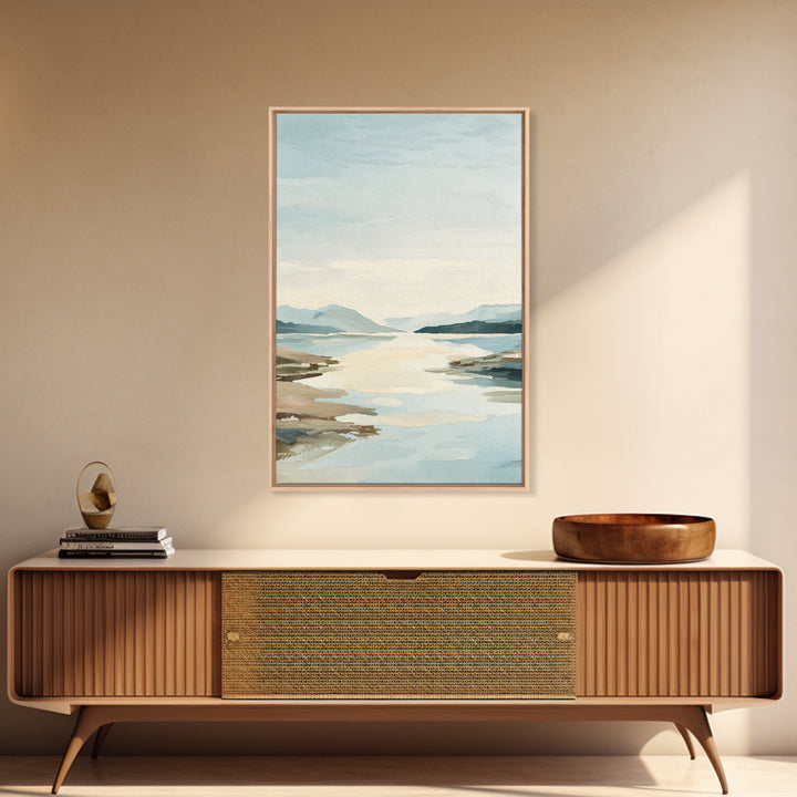 Sunlit Lake with Calming Reflections Framed Canvas Print, Dental Office Art, Dentistry Art, Office Decor, Fine Art, Calm, DOA-2x3-47