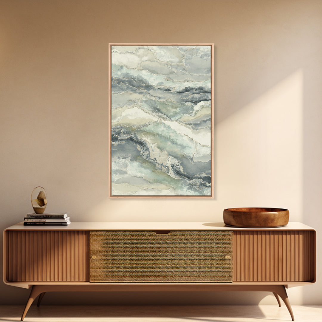Clean Marble Texture Framed Canvas Print, Dental Office Art, Digital Artwork, Office Decor, Abstract Art, Calm, Dentist Art, DOA-2x3-56