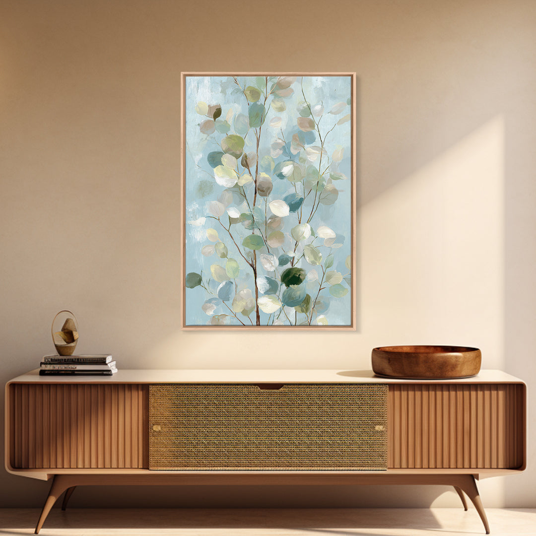 Soft Botanical Eucalyptus Print for Clean Atmosphere Canvas Print, Dental Office Art, Dental Gift, Office Decor, Calm, DOA-2x3-59
