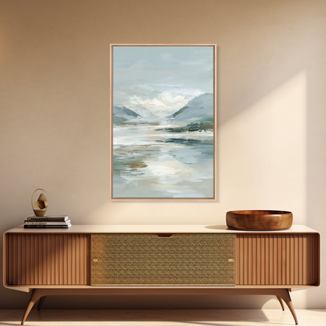 Gentle Mountain Landscape Framed Canvas Print, Dental Office Art, Dentist Art, Office Decor, Fine Art, Calm, Luxury Decor, DOA-2x3-60
