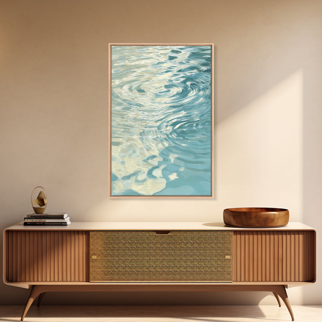 Abstract Water Ripple Pattern Framed Canvas Print, Dental Office Art, Room Decor, Office Decor, Abstract Art, Calm, DOA-2x3-69