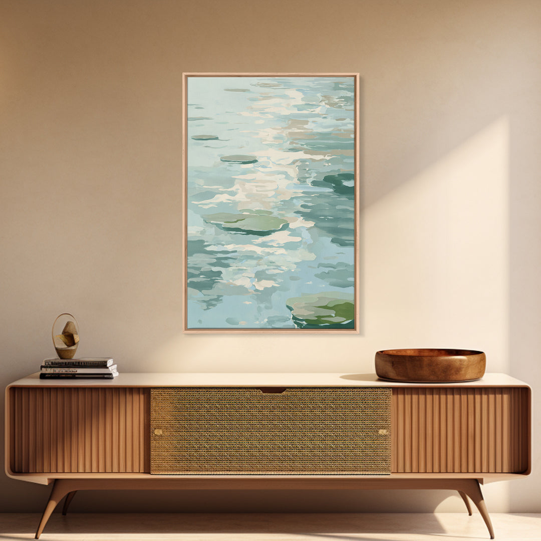 Sunlit Lake with Calming Reflections Canvas Print, Dental Office Art, Dental Office, Office Decor, Oil Painting, Calm, DOA-2x3-71