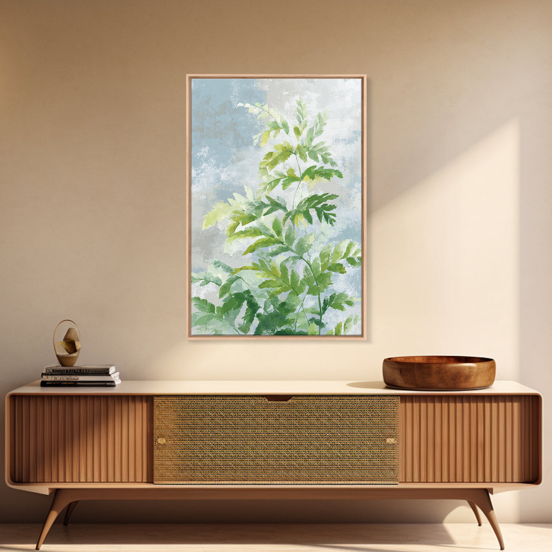 Botanical Fern Study Framed Canvas Print, Dental Office Art, Medical Office Art, Office Decor, Watercolor Art, Calm, DOA-2x3-75