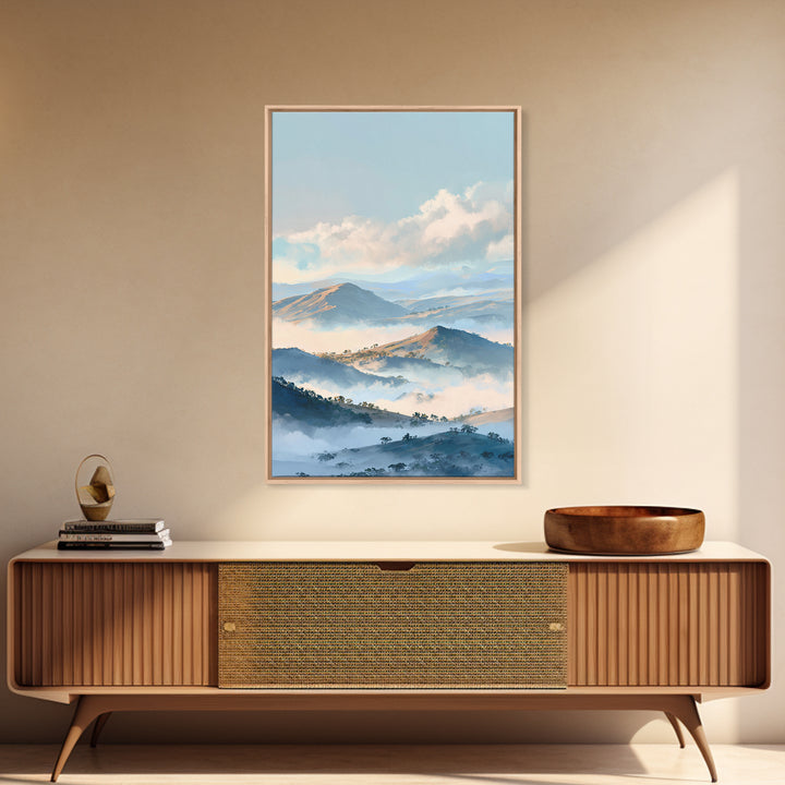 Soft Gradient Sunrise Framed Canvas Print, Dental Office Art, Textured Painting, Office Decor, Calm, Room Decor Aesthetic, DOA-2x3-76