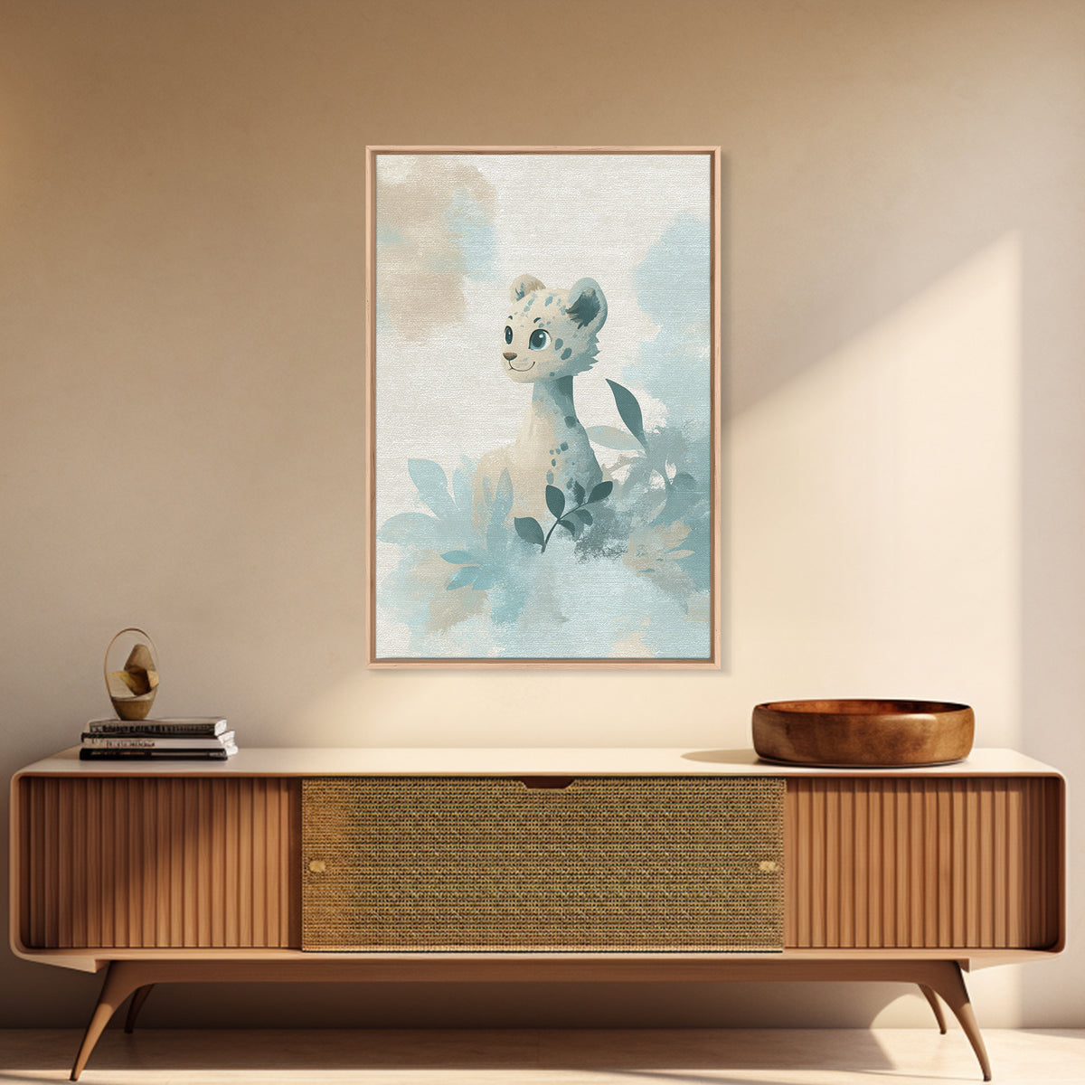 Cheerful Animal Dentist Themed Character Without Text Canvas Print, Dental Office Art, Luxury Decor, Office Decor, Calm, DOA-2x3-82