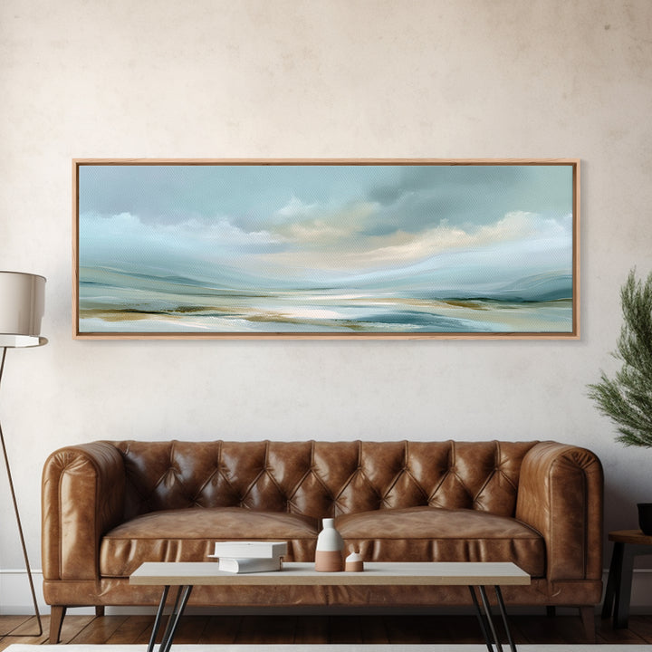 Calming Abstract Ocean Waves Framed Canvas Print, Dental Office Art, Office Decor, Calm, Medical Art, Medical Office Decor, DOA-3x1-17