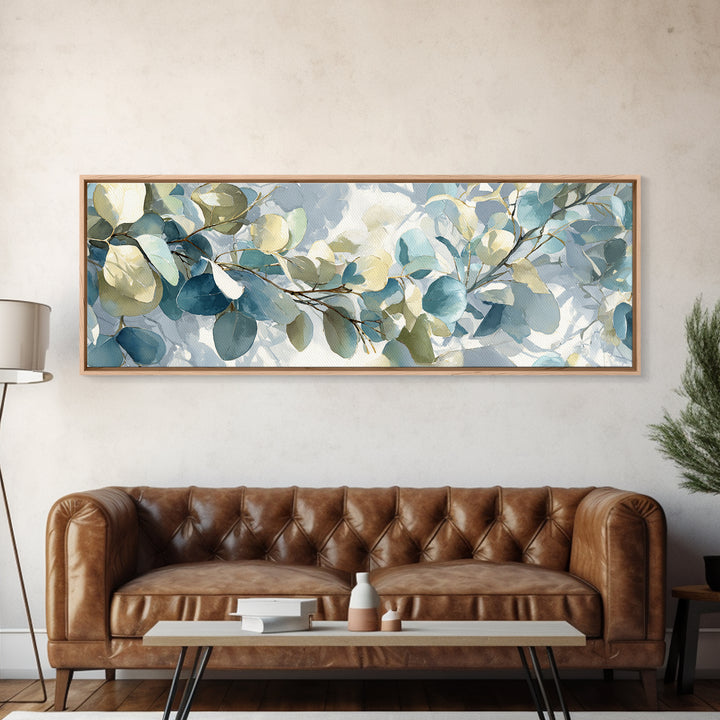 Soft Botanical Eucalyptus Print for Clean Atmosphere Canvas Print, Dental Office Art, Dental Office, Office Decor, DOA-3x1-19