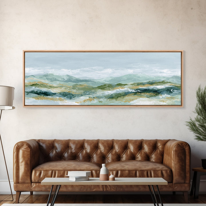 Gentle Mountain Landscape Canvas Print, Dental Office Art, Dental Hygienist, Office Decor, Oil Painting, Calm, DOA-3x1-20