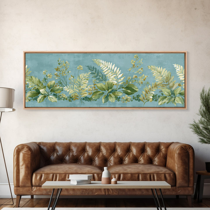 Botanical Fern Study Canvas Print, Dental Office Art, Wall Decor, Office Decor, Oil Painting, Calm, Contemporary Art, DOA-3x1-35