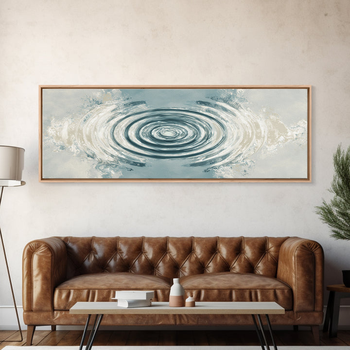 Abstract Water Ripple Pattern Framed Canvas Print, Dental Office Art, Unique Wall Art, Office Decor, Calm, Dental Assistant, DOA-3x1-53