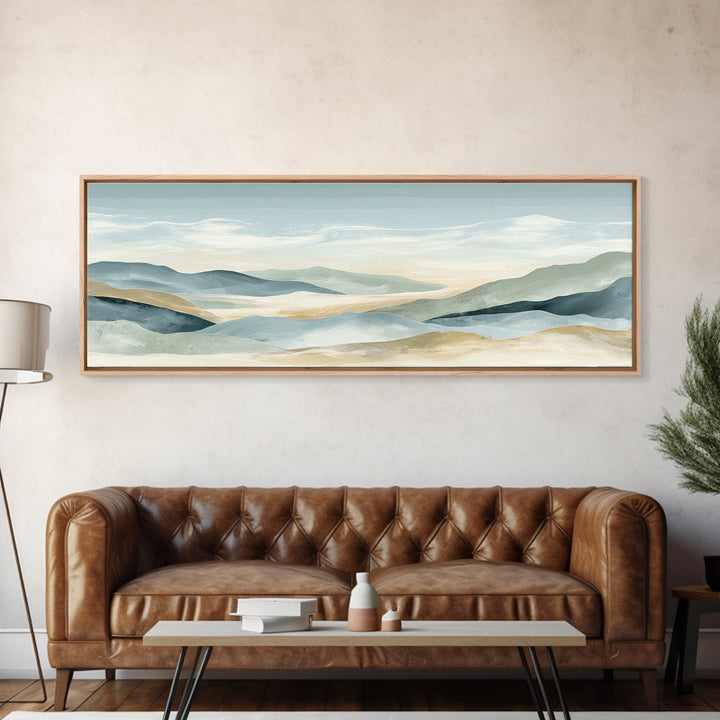 Soft Gradient Sunrise Framed Canvas Print, Dental Office Art, Neutral Decor, Office Decor, Fine Art, Calm, Wall Art, Poster, DOA-3x1-60